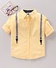 TONYBOY Full Sleeves Mock Suspender Style Placement Printed Shirt - Yellow