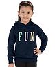 Funkrafts Full Sleeves Fun Printed Hooded Sweatshirt - Navy Blue