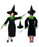 Sarvda California Horror Halloween Theme Cosplay Devil Witch Three Fourth Sleeves Costume Set -  Green