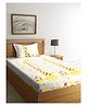 Arrabi Single Bed Cotton Bedsheet and Pillow Cover - Yellow