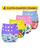 Bembika Reusable Cloth Diaper Without Insert Pack of 4  Multicolour