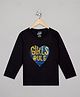 The Sandbox Clothing Co Full Sleeves Girls Rule Detailed Text With Sequin Heart Embellished Tee - Black
