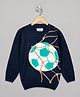 The Sandbox Clothing Co Full Sleeves Football & Net Detailed Sweater - Navy Blue