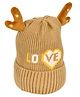 Miss Diva Love Text Detailed Reindeer Cap - Brown