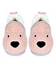 Miss Diva Teddy Face Detailed Fur Tie Up Booties - Light Pink