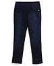 Tiny Girl Knitted Cotton Solid Jegging - Dark Blue