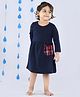 The Sandbox Clothing Co Full Sleeves Solid Fit & Flare Dress - Navy Blue