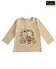 iDO Italy Cotton Full Sleeves T-Shirt Printed - Beige