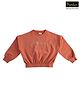 iDO Italy Cotton Full Sleeves Sweatshirt Kindness Printed - Brick Red