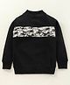 Earth Conscious Full Sleeves Camouflage Band Printed Fleece Sweatshirt - Black