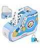 Fiddlerz Money Bank for Kids Piggy Bank Metal Body Money Saving Coin Bank for Kids Girls Boys with Lock N Key Secure Money Coin Bank Best Return Gift Boot Shape - Blue