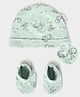 Mi Arcus  Cotton Interlock Cap & Booties Set Blue-