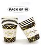 Shopping Time Happy Birthday Black Paper Cup Packof 10- White Black