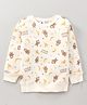 TONYBOY Full Sleeves All Over Monkey With Banana & Star Printed Sweatshirt - Cream