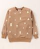 TONYBOY Full Sleeves All Over Letter & Triangle Printed Sweatshirt - Brown