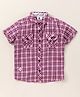 TONYBOY Half Sleeves Seamless Gingham Checked Shirt - Pink