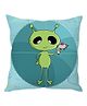 Stybuzz Alien Cartoon Cushion Cover - Blue And Green