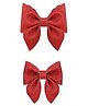 Aye Candy Set Of 2 Big Mommy Small Daughter Sailor Bow On Aligator Hair Clips - Red