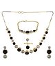 YouBella Stylish Fancy Party Wear Jewellery Gold Plated Jewellery Set for Women Black - 150 g