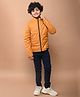 Lilpicks Couture Full Sleeves Solid Quilted Jacket With Front Pocket - Mustard Yellow