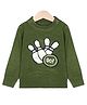 KNITCO Full Sleeves Bowling Pins & Balls Graphic Knit Regular Fit Sweater - Olive & White