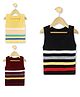 KNITCO Pack Of 3 Striped Vest Sweaters - Black Maroon Yellow