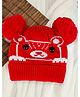 PASSION PETALS Unisex Bear Detail Winter Cap - Red