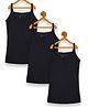 Kiddopanti Pack Of 3 Sleeveless Solid Slips - Black
