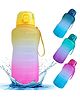 Spanker Jumbo Tank All In 1 Motivational Leakproof Water Bottle Gallon with Strap, Time Marker, 3800 ml, BPA Free Fitness Sports Water Bottle - Yellow Pink (SSTP)