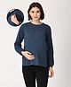The Mom Store Full Sleeves Solid Maternity Sweatshirt - Navy Blue