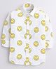 Polka Tots Full Sleeves Smiley Theme Printed Shirt With Smile Printed Attached T Shirt - White