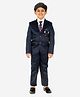 P-MARK Full Sleeves Solid 5 Piece Party Suit - Navy Blue
