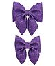 Aye Candy Set Of 2 Big Sister & Little Sister Sailor Bow On Alligator Hair Clips - Purple