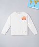 Ed-a-Mamma Cotton Full Sleeves Text Print Sweatshirt - White
