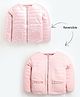 Cherry Crumble By Nitt Hyman Full Sleeves Solid Fluffable Quilted Reversible Jacket -Pink
