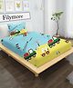 Filymore Super soft Kids bedsheet for single bed designers traffic toys printed bedsheet for boys room made with pure Microfiber for single bed size - Yellow Blue