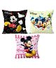Kuber Industries Disney Mickey Mouse Printed Microfiber Filled Floor Cushion Pack of 3 KUBMART15896 - Black Cream & Pink