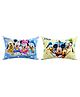 Kuber Industries Heart Home Disney Mickey Mouse & Friends Print Silky Soft Pillow Pack of 2 - Blue & Cream