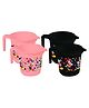 Kuber Industries Disney Team Mickey Print 4 Pieces Unbreakable Strong Bathroom Mugs - Pink & Black