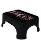 Kuber Industries Heart Home Disney Team Mickey Print Square Bathroom Stool - Black