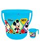 Kuber Industries Disney Mickey & Minnie Print 2 Pieces Unbreakable Virgin Plastic Bathroom Bucket with Mug Set - Blue