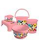 Kuber Industries Heart Home Disney Mickey Minnie Print Plastic Bathroom Set of 5 - Pink