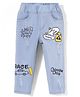 Kookie Kids Denim Full Length Solid Jeans Text Print- Blue