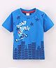 Simply Cotton Sinker Half Sleeves T- Shirt Dino Print - Blue