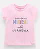 Ollypop Cotton Half Sleeves Top Everyday Magical With Grandma Print - Pink