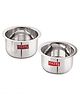 HAZEL Induction Base Tope Stainless Steel Heavy Base Thick Flat Bottom Patila Cookware Utensil For Kitchen, (1100 ml, 1500ml) Set of 2 Topes, Silver