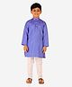 P-MARK Full Sleeves Ethnic Motif Printed Kurta Pajama Set - Blue