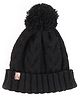 BHARATASYA Unisex Cable Knitted Designed Winter Bobble Cap - Black- Diameter 36 Cms