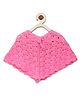 MayRa Knits Woollen Hand Knitted Design Embroidered Poncho Sweater - Pink