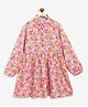 Campana Full Sleeves Floral Printed Dress - Pink & Multi Colour